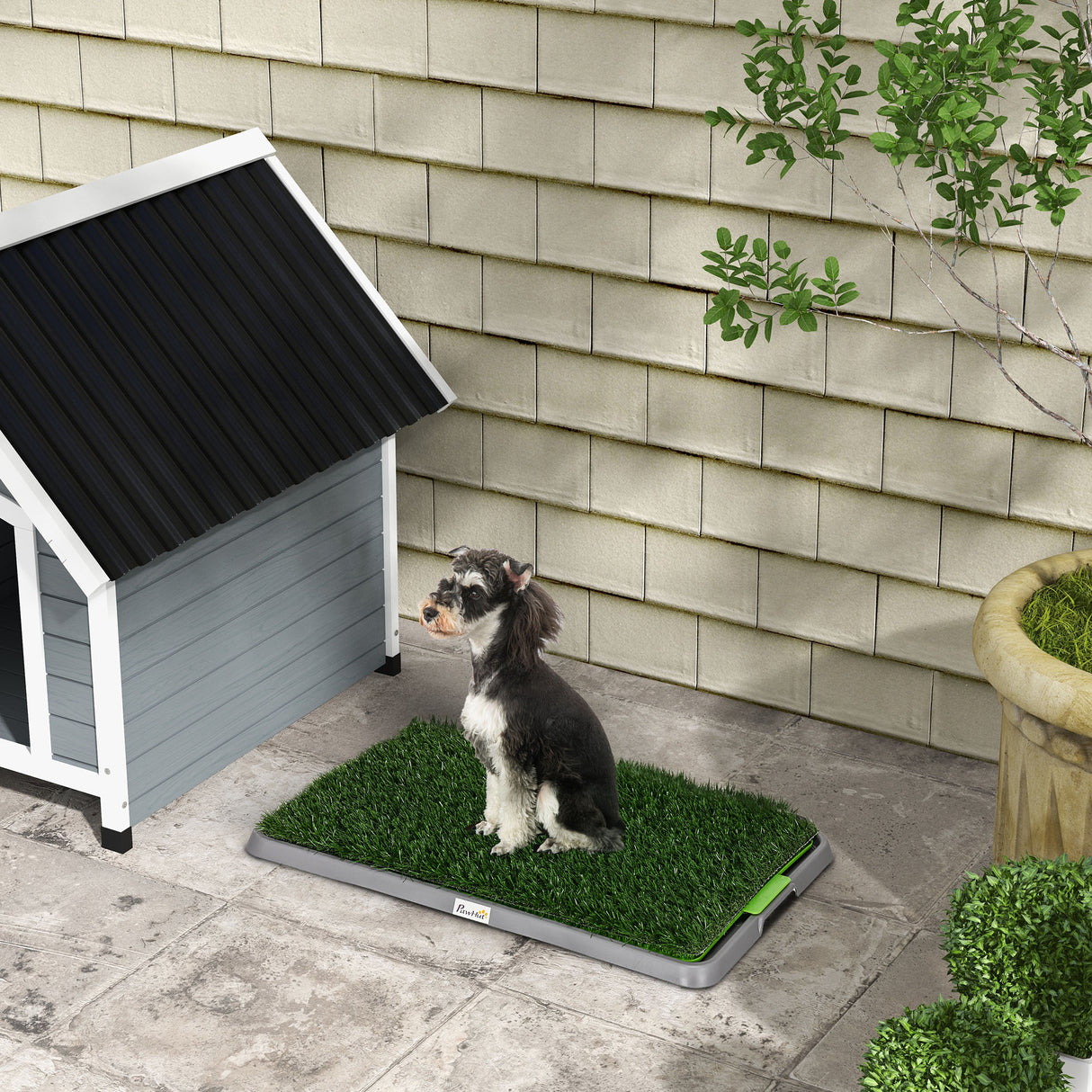 easycomfort easycomfort toilette per cani con prato finto erba di ricambio e vassoio inferiore 67x41cm