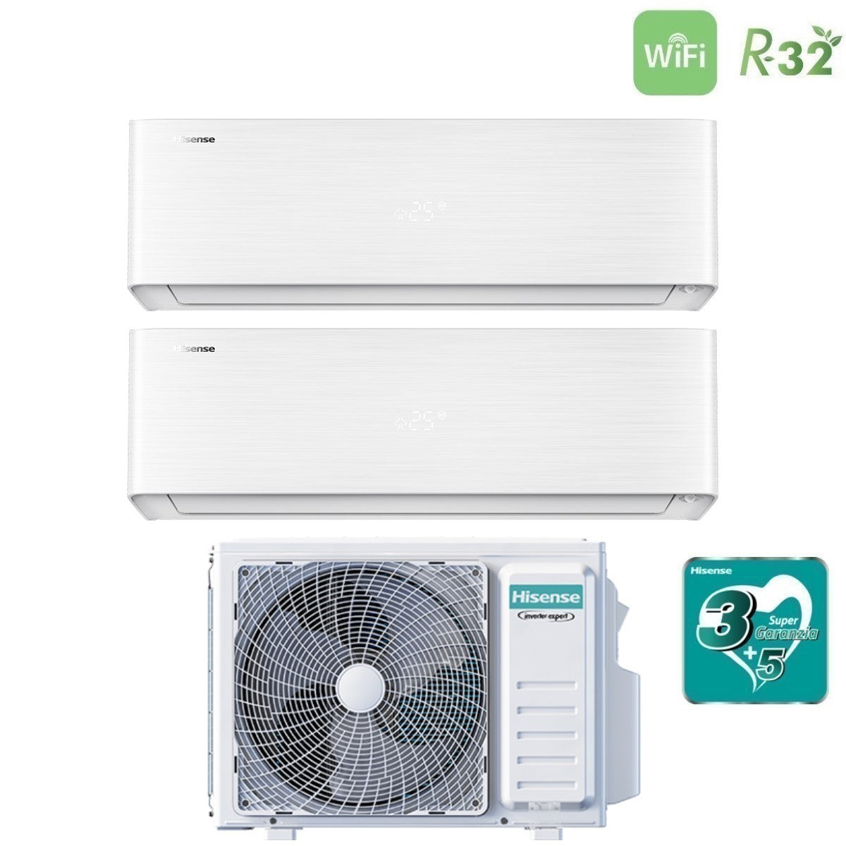 hisense climatizzatore condizionatore hisense dual split inverter serie energy pro x 1212 con 3amw62u4rjc r 32 wi fi integrato 1200012000