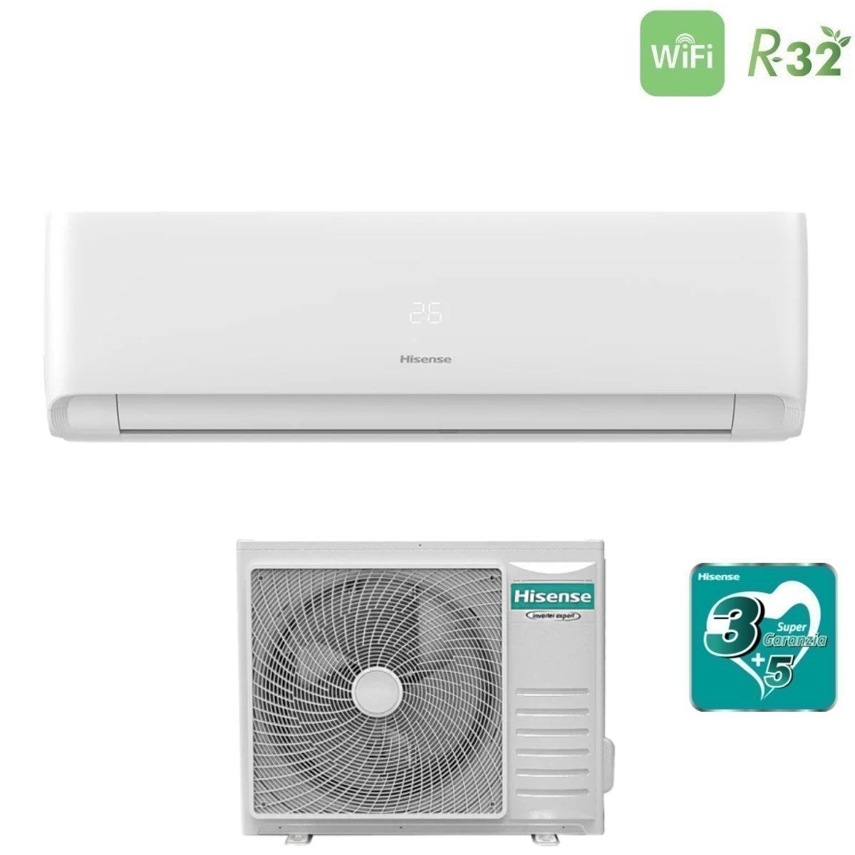 hisense climatizzatore condizionatore hisense inverter serie ecosense 12000 btu kf35xr01g r 32 wi fi integrato
