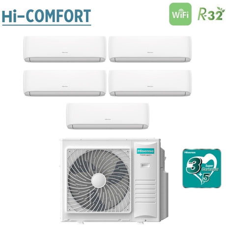 hisense condizionatore hisense penta split hi comfort 999912 con 5amw105u4rqc r 32 wi fi integrato