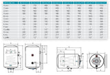 isea scaldabagno termoelettrico verticale isea swing plus mix heating 1505 orizzontale attacco a sinistra