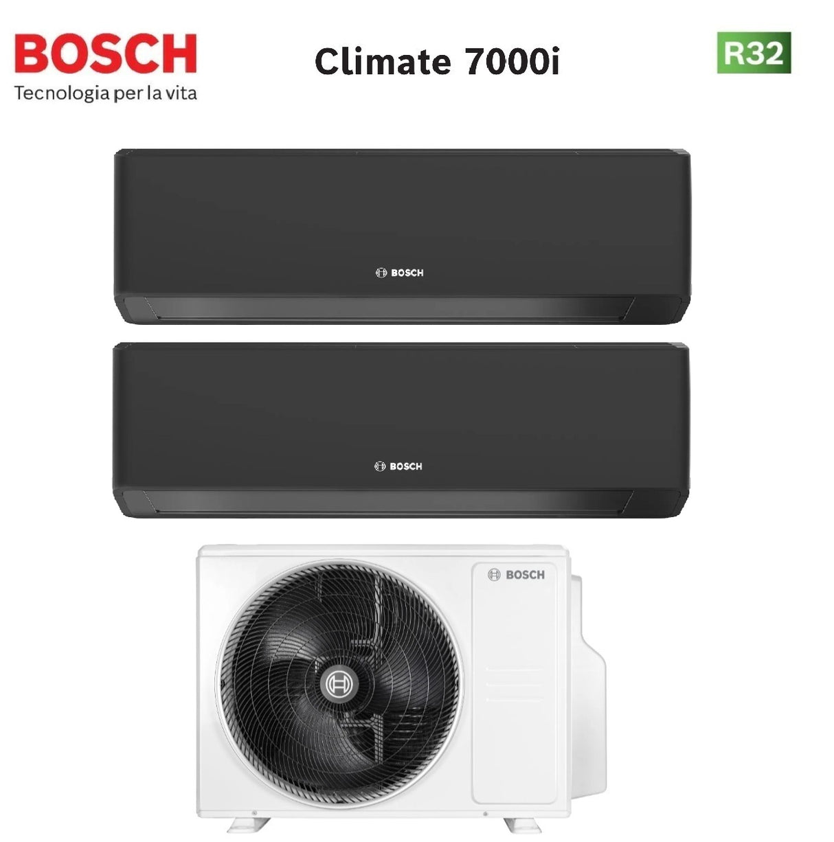 junkers bosch condizionatore dual split bosch climate 7000i black 77 con 5000m 412 e r 32 wi fi integrato