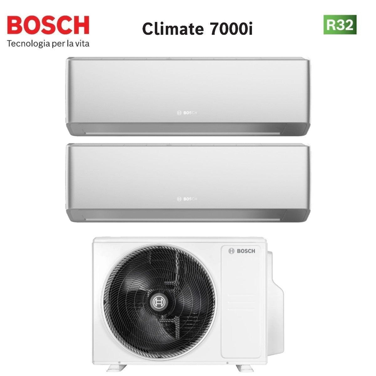 junkers bosch condizionatore dual split bosch climate 7000i silver 79 con 5000m 532 e r 32 wi fi integrato