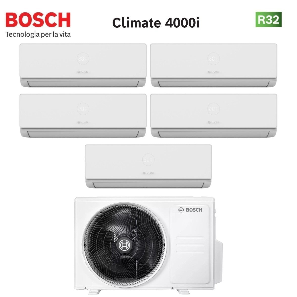 junkers bosch condizionatore penta split bosch climate 4000i 999912 con 5000m 1255 e r 32 wi fi optional