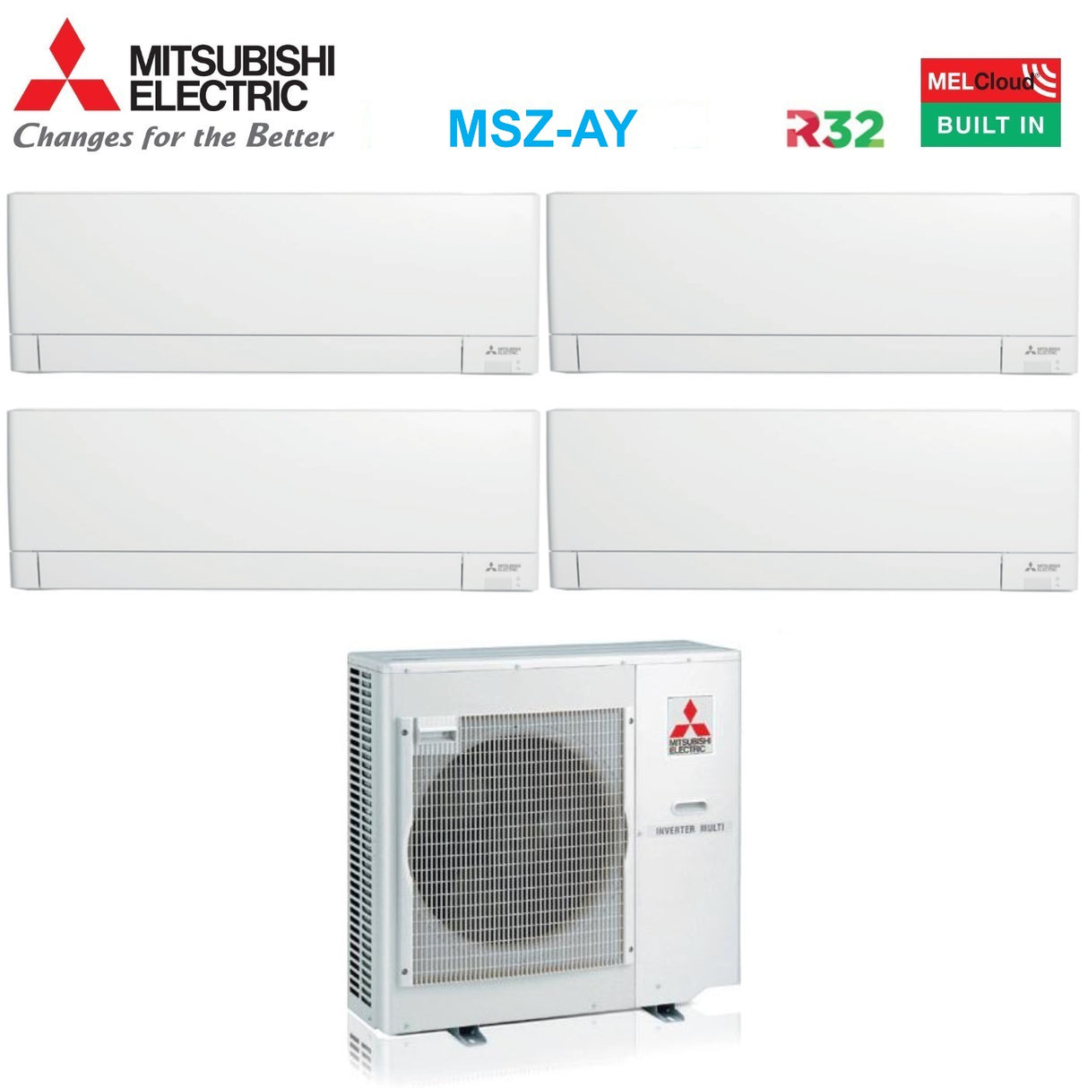 mitsubishi electric condizionatore quadri split mitsubishi electric msz ay 77712 con mxz 4f72vf r 32 wi fi integrato