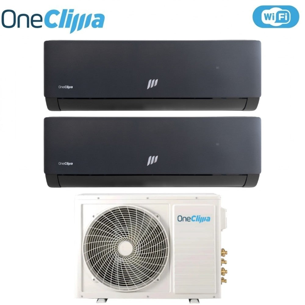 oneclima condizionatore dual split oneclima prime black 912 con mlt14x2y24 r 32 wi fi integrato
