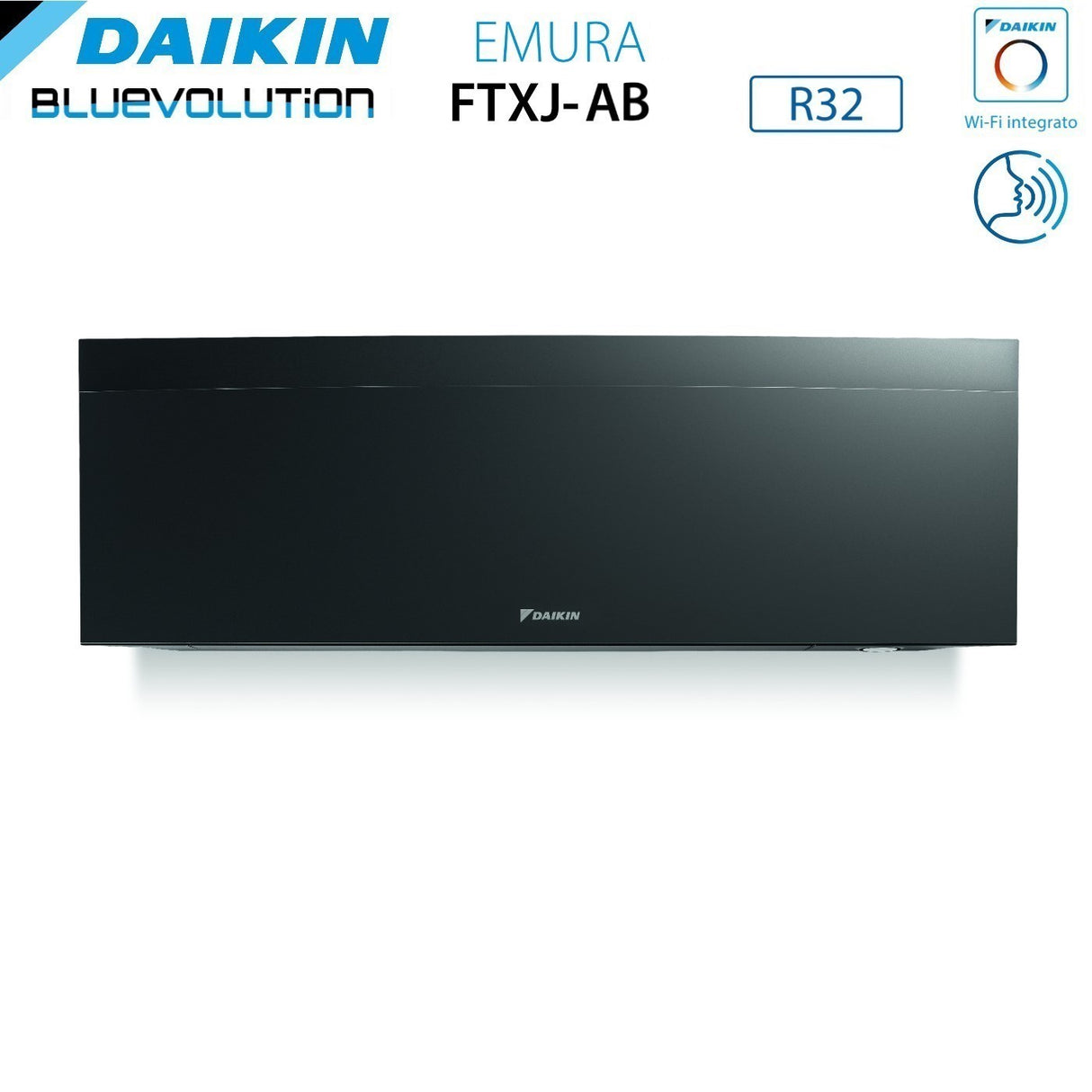 unita interna a parete daikin bluevolution serie emura black iii 7000 btu ftxj20ab r 32 wi fi integrato colore nero