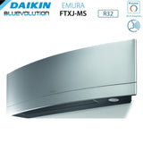 climatizzatore condizionatore daikin bluevolution inverter serie emura silver 9000 btu ftxj25ms wi fi r 32