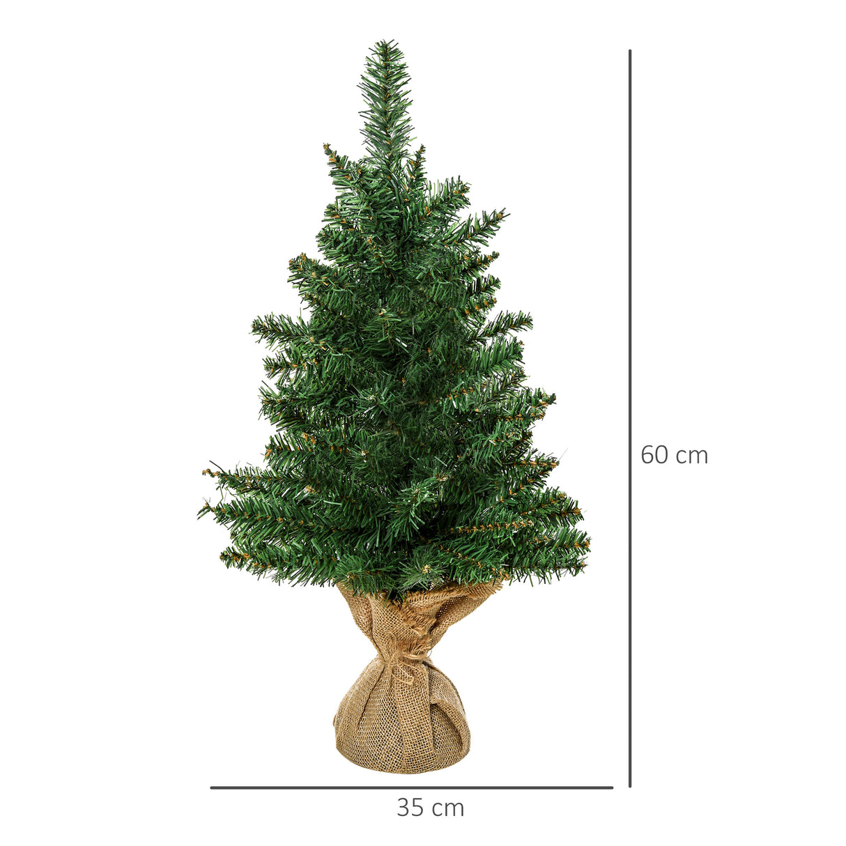 easycomfort easycomfort albero di natale mini 60cm con 70 rami folti e aghi realistici in pvc base in cemento e iuta