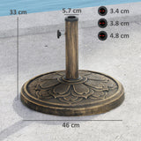 easycomfort easycomfort base per ombrellone da 12 kg con manovella integrata in resina metallo e cemento 46x33 cm bronzo