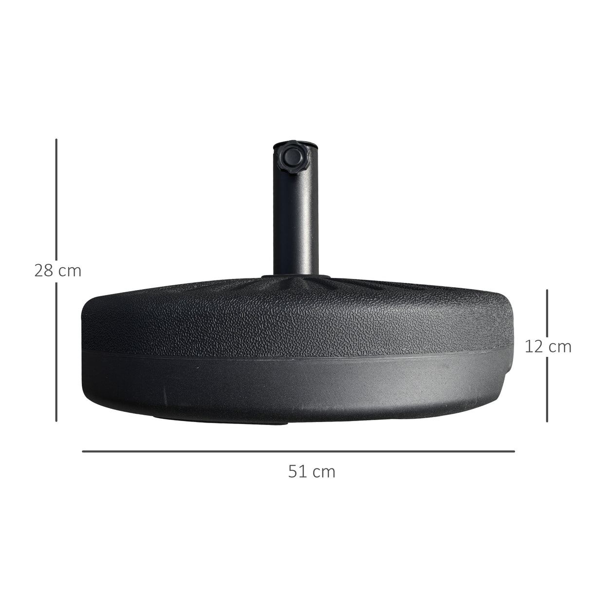 easycomfort easycomfort base per ombrellone da giardino con palo centrale 3 8cm e 4 8cm hdpe nero