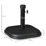 easycomfort easycomfort base per ombrellone da giardino in plastica e cemento da 11kg 36x36x31cm nero