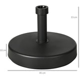 easycomfort easycomfort base per ombrellone da giardino in plastica pp max 18kg di peso 45x33 cm nero
