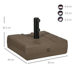 easycomfort easycomfort base per ombrellone da giardino riempibile con maniglia in hdpe e acciaio 49x49x36 5 cm marrone