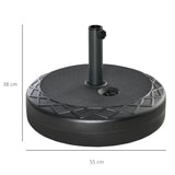 easycomfort easycomfort base per ombrellone rotonda 55cm in plastica da 30kg per pali da 38 48mm nero
