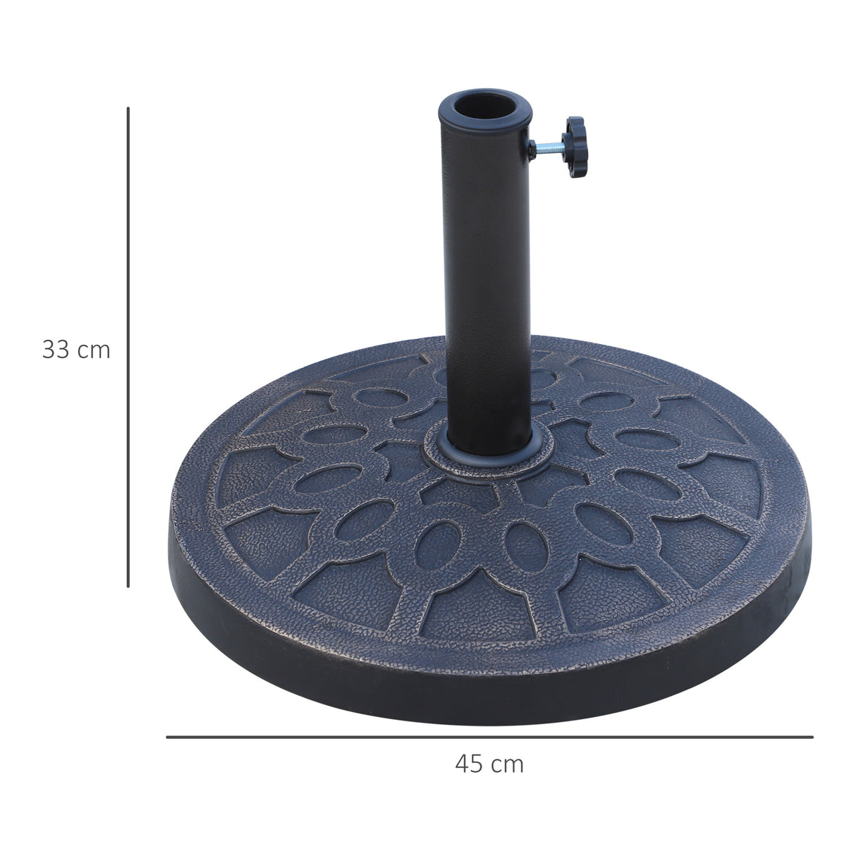easycomfort easycomfort base per ombrellone rotondo per pali da 38 e 48 mm in resina e acciaio 45 cm bronzo