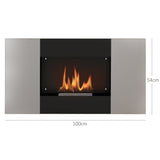easycomfort easycomfort camino a bioetanolo 0 9l da parete in acciaio inox 100x15x54 cm nero e argento
