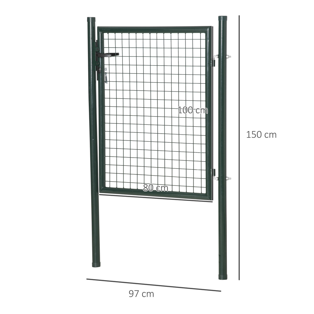 easycomfort easycomfort cancello da giardino in acciaio con serratura e 3 chiavi 97x150cm verde