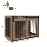 easycomfort easycomfort casetta per cani grandi con porta scorrevole per interno in legno 98x58x61cm marrone