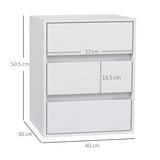 easycomfort easycomfort cassettiera 3 cassetti moderna in legno bianco 40x30x50 5 cm