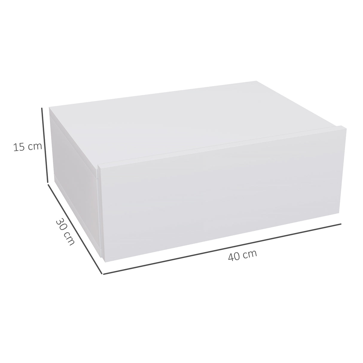 easycomfort easycomfort comodino sospeso moderno con cassetto in legno 40x30x15 cm bianco