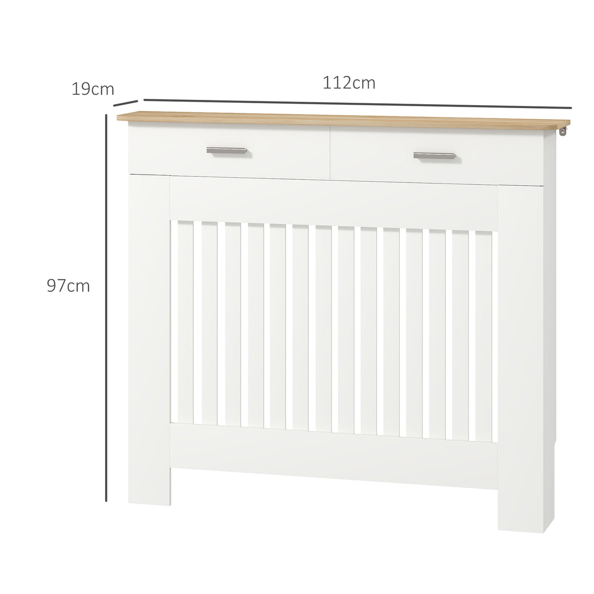 easycomfort easycomfort copritermosifone a doghe antiribaltamento con cassetto portaoggetti in legno 112x19x97 cm bianco