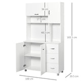 easycomfort easycomfort credenza da cucina moderna con cassetti armadietti e ripiani aperti 100x39 5x183 5cm bianco