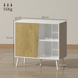 easycomfort easycomfort credenza moderna con armadietto e vano portaoggetti in legno 80x39x76 cm bianco