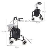 easycomfort easycomfort deambulatore per anziani e disabili ad altezza regolabile con cestino e vassoio 60x62x84 100 5 cm nero