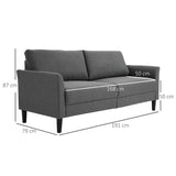 easycomfort easycomfort divano 3 posti economico per casa e ufficio con 4 gambe in metallo divano con braccioli imbottiti tessuto effetto lino grigio