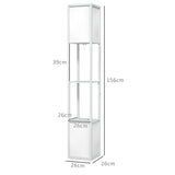 easycomfort easycomfort lampada da terra moderna con 2 paralumi e 2 ripiani per lampadine e27 max 40w 26x26x156 cm bianco