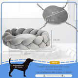 easycomfort easycomfort letto per cani e gatti da interni imbottito e lavabile con cuscino separato 55x14cm grigio