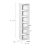 easycomfort easycomfort libreria scaffale porta cd set 2 pezzi a 12 ripiani in legno 21x19 2x88 3 cm bianco