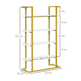 easycomfort easycomfort mobile libreria a 4 livelli rialzato e multiuso in mdf e acciaio 92x35x152cm