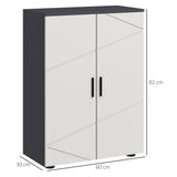 easycomfort easycomfort mobiletto bagno 2 ante in legno con 3 ripiani e chiusura ammortizzata 60x30x82cm grigio