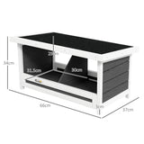 easycomfort easycomfort nido per galline a 2 aree con base rialzata e tetto in legno e bitume 66x37x34 cm grigio bianco e nero