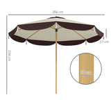 easycomfort easycomfort ombrellone da giardino 2 6 m con copertura uv50 presa daria e 8 stecche beige