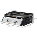 easycomfort easycomfort piastra barbecue a gas da tavolo con 2 bruciatori e potenza 6kw 48 5x46x21cm nero