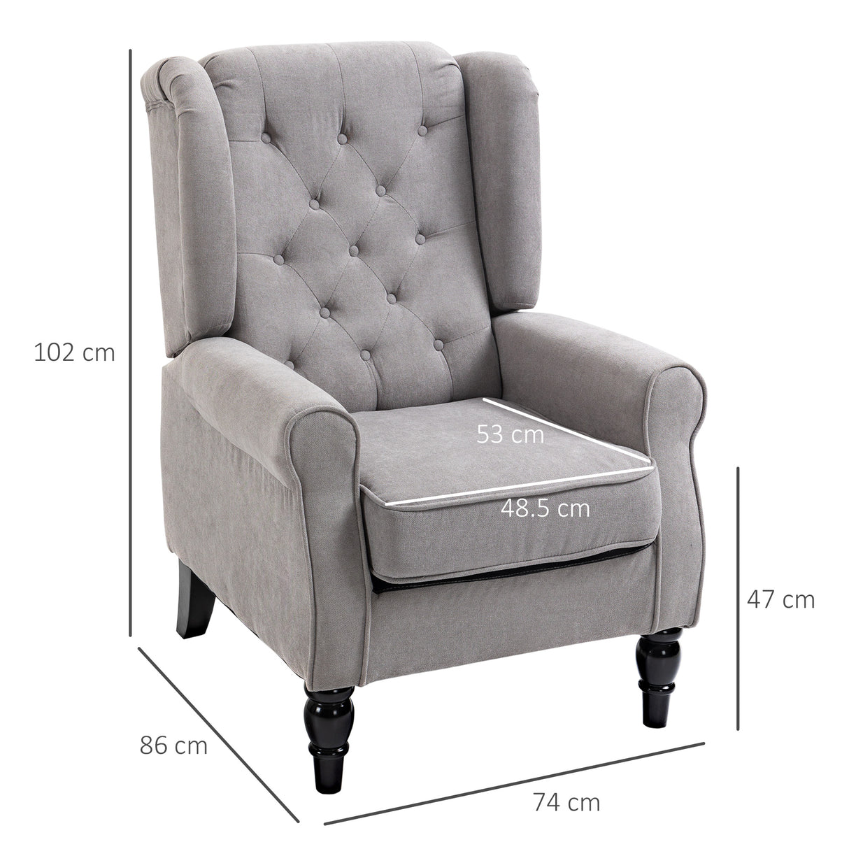 easycomfort easycomfort poltrona grigia in stile francese con ampia seduta gambe rivestite in legno e cuscini sfoderabili ean 8054144133850