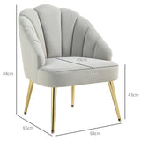 easycomfort easycomfort poltrona in velluto da camera e salotto a conchiglia stile art deco acciaio 63x65x84 cm grigio