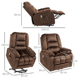 easycomfort easycomfort poltrona relax alzapersona reclinabile massaggiante e riscaldata in velluto marrone