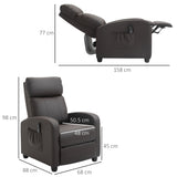 easycomfort easycomfort poltrona relax massaggiante con telecomando e 8 programmi reclinazione e poggiapiedi 68x88x98cm marrone