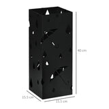 easycomfort easycomfort portaombrelli in metallo con 4 ganci e vaschetta raccogligocce 15 5x15 5x41cm nero