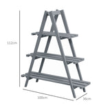 easycomfort easycomfort portapiante verticale 3 livelli a doghe in legno di abete 100x36x112 cm grigio