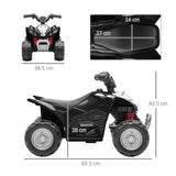 easycomfort easycomfort quad elettrico per bambini 18 36 mesi con luci led clacson e pedali 65 5x38 5x43 5 cm nero