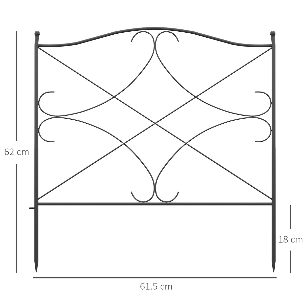easycomfort easycomfort recinzione esterna a 5 pannelli in metallo con paletti 305x62 cm nera