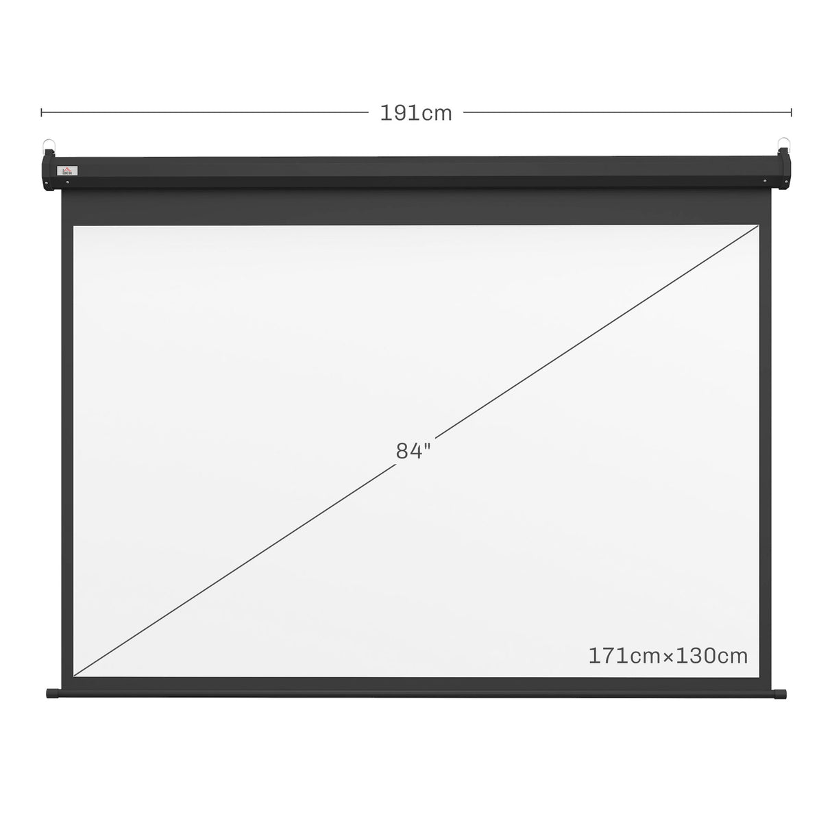 easycomfort easycomfort schermo per proiettore 89 formato 43 regolabile con telecomando 171x130cm nero