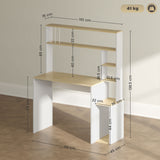 easycomfort easycomfort scrivania moderna per pc con libreria scaffale e porta cpu 113x45x138 5 cm rovere