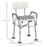 easycomfort easycomfort sedia doccia ad altezza regolabile con braccioli e cuscino rimovibile 53 5x52x80 90 cm bianca