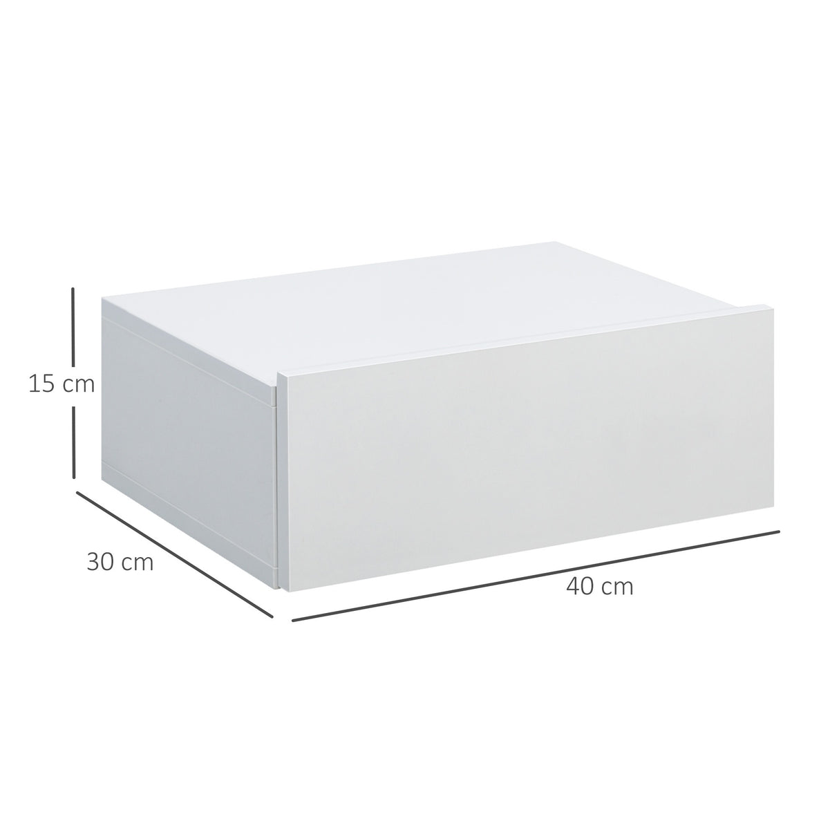easycomfort easycomfort set 2 comodini sospesi in legno design moderno 40x30x15cm bianco